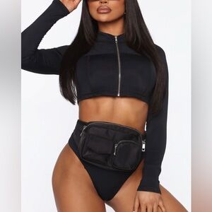 Fashion Nova Deep End Long Sleeve Bikini